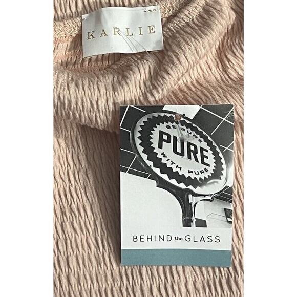 Karlie Bodysuit Ruffled Knit Tank Women’s Sz Large Blush New NWT Stretch - Picture 6 of 10